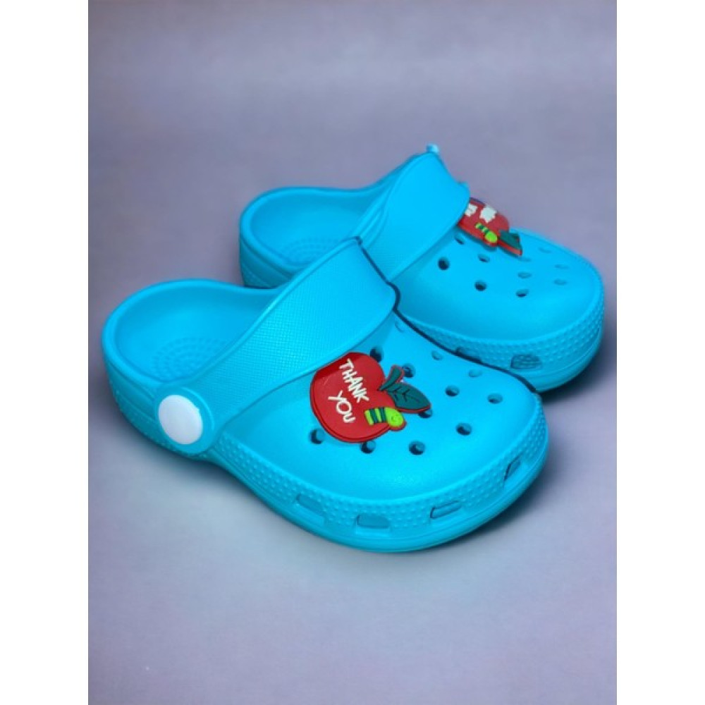 Calx Akım Bebek Çocuk Turkuaz Renkli Thank You Figürlü Kaydırmaz Ortopedik Sandalet Crocs Terlik Kız Çocuk Terlik & Sandaleti Fiyatı