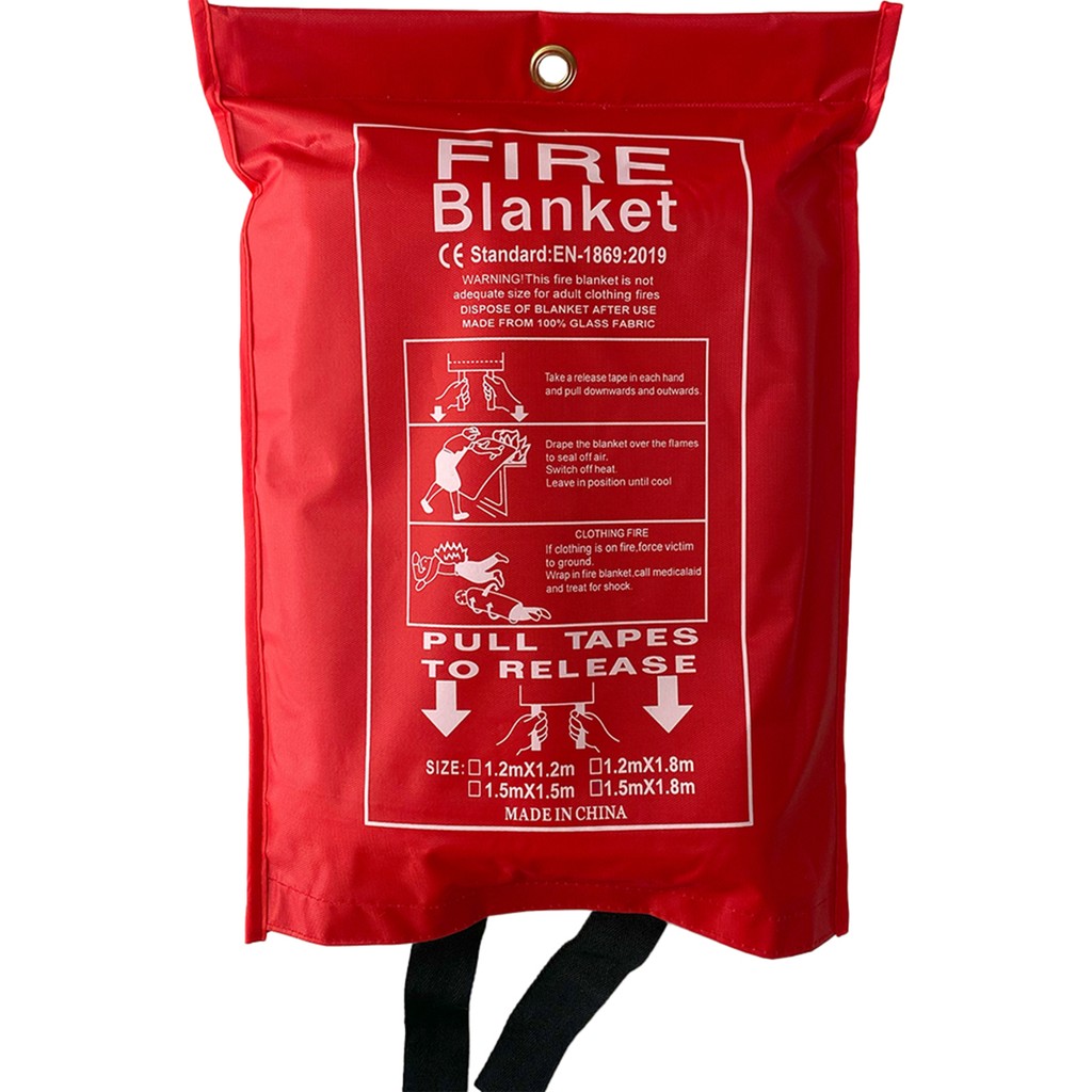 Cam Elyafı Fiberglass Yangın Battaniyesi Fire Blanket Cepli Model - 150x180cm İş Güvenliği Ürünleri Fiyatı