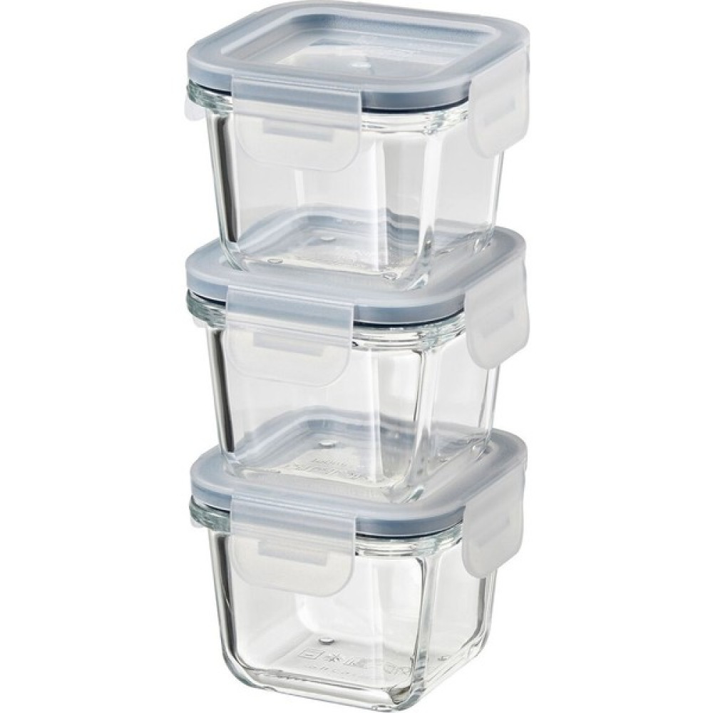 Cam Saklama Kabı Seti, Cam, 180 Ml, 3'lü Set, Kare Yemek Takımı Fiyatı