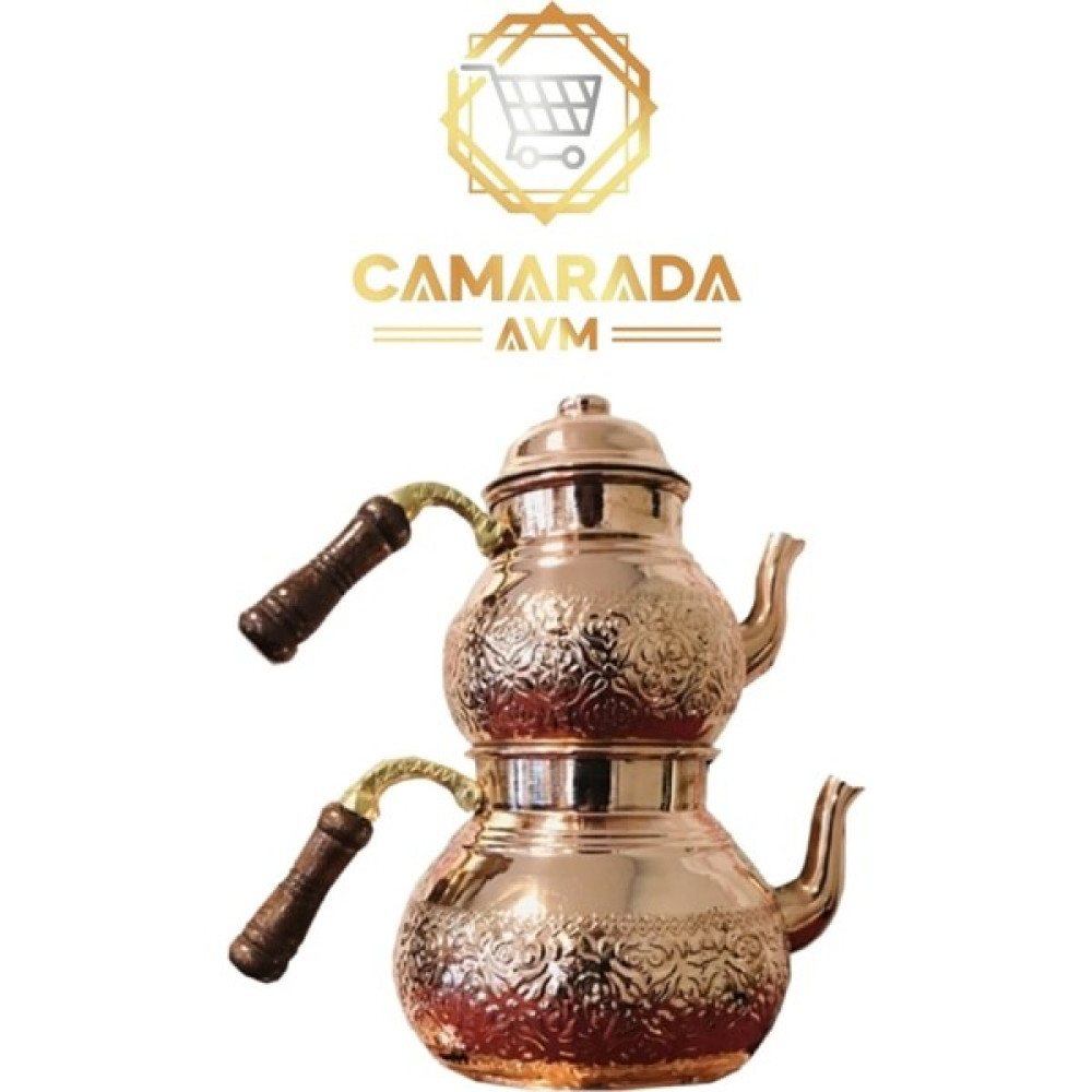 Camar Ada Avm Bakır Aile Boyu Maxi Çaydanlık Takımı Özel Desenli Çay / Çaydanlık Setleri Fiyatı