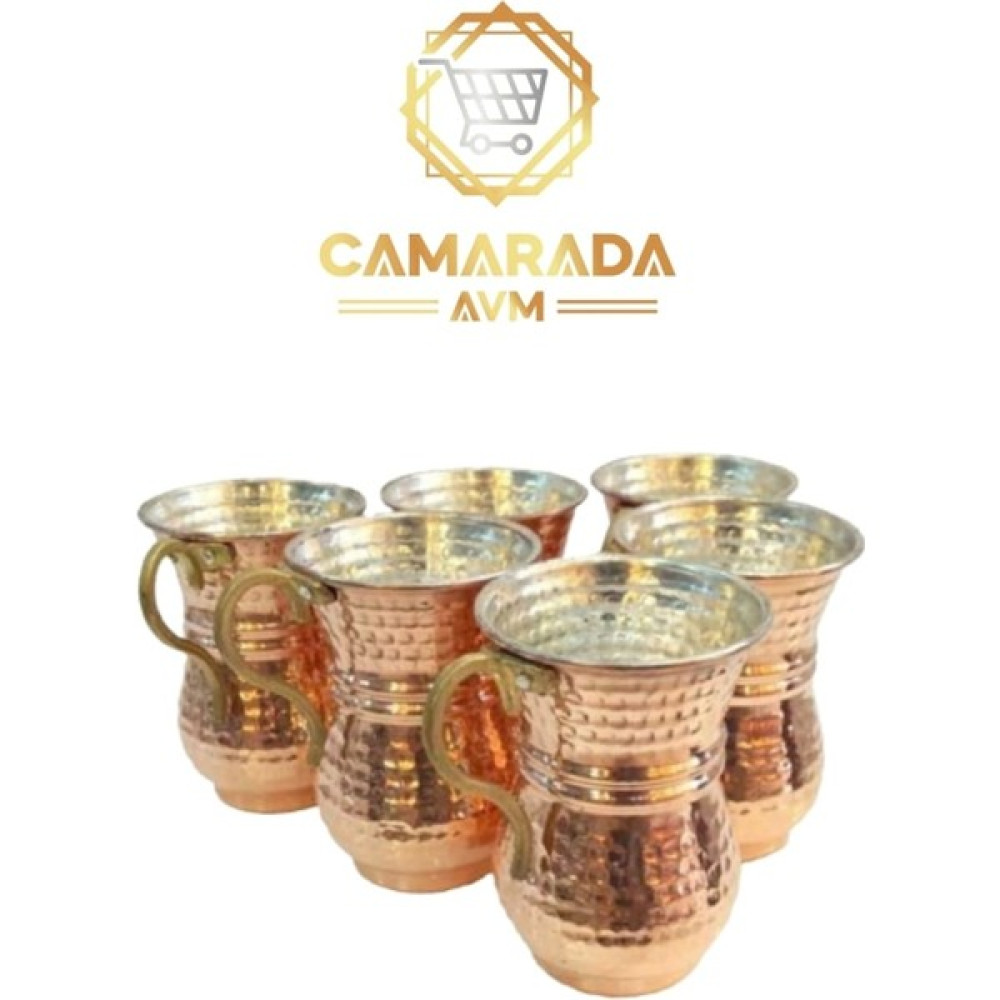 Camar Ada Avm Bakır Ayran Bardağı 6 x Adet Bu Şık Ayran Bardagı, Mutfağınızın Enözel Ürünleri Arasında Yer Alacak Fincan / Bardak / Kahve Takımı Fiyatı