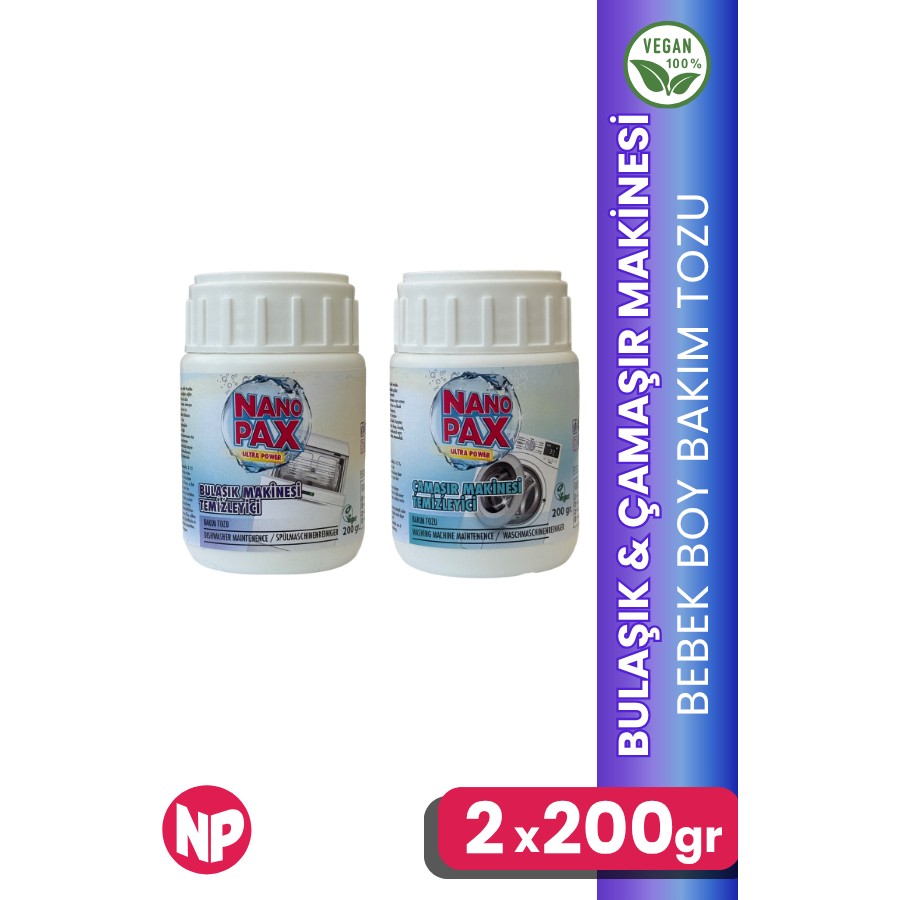 Çamaşır Makinesi & Bulaşık Makinesi Temzileyici Toz Bakım Seti (2 Adet x 200GR) - 200 gr Çamaşır Makineleri Fiyatı