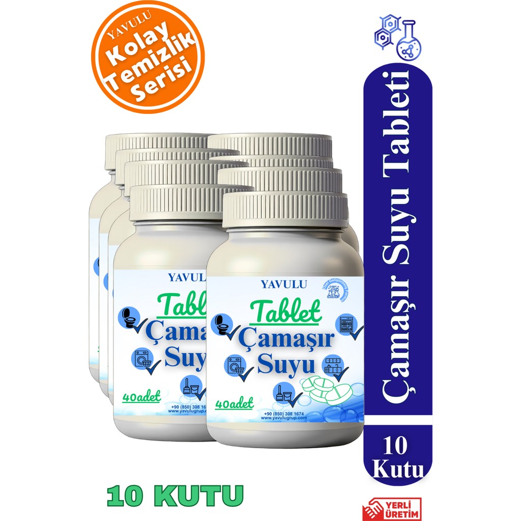 Çamaşır Suyu Tableti (1KUTU=40TABLET) Ultra Konsantre Tablet Çamaşır Suyu (10KUTU) - 1 lt Çamaşır Yıkama Fiyatı