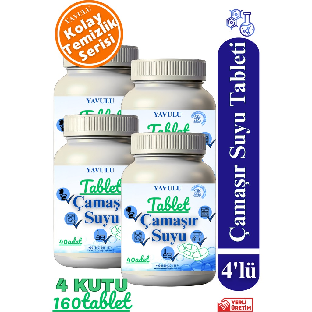 Çamaşır Suyu Tableti (1KUTU=40TABLET) Ultra Konsantre Tablet Çamaşır Suyu (4kutu) - 1 lt Çamaşır Yıkama Fiyatı