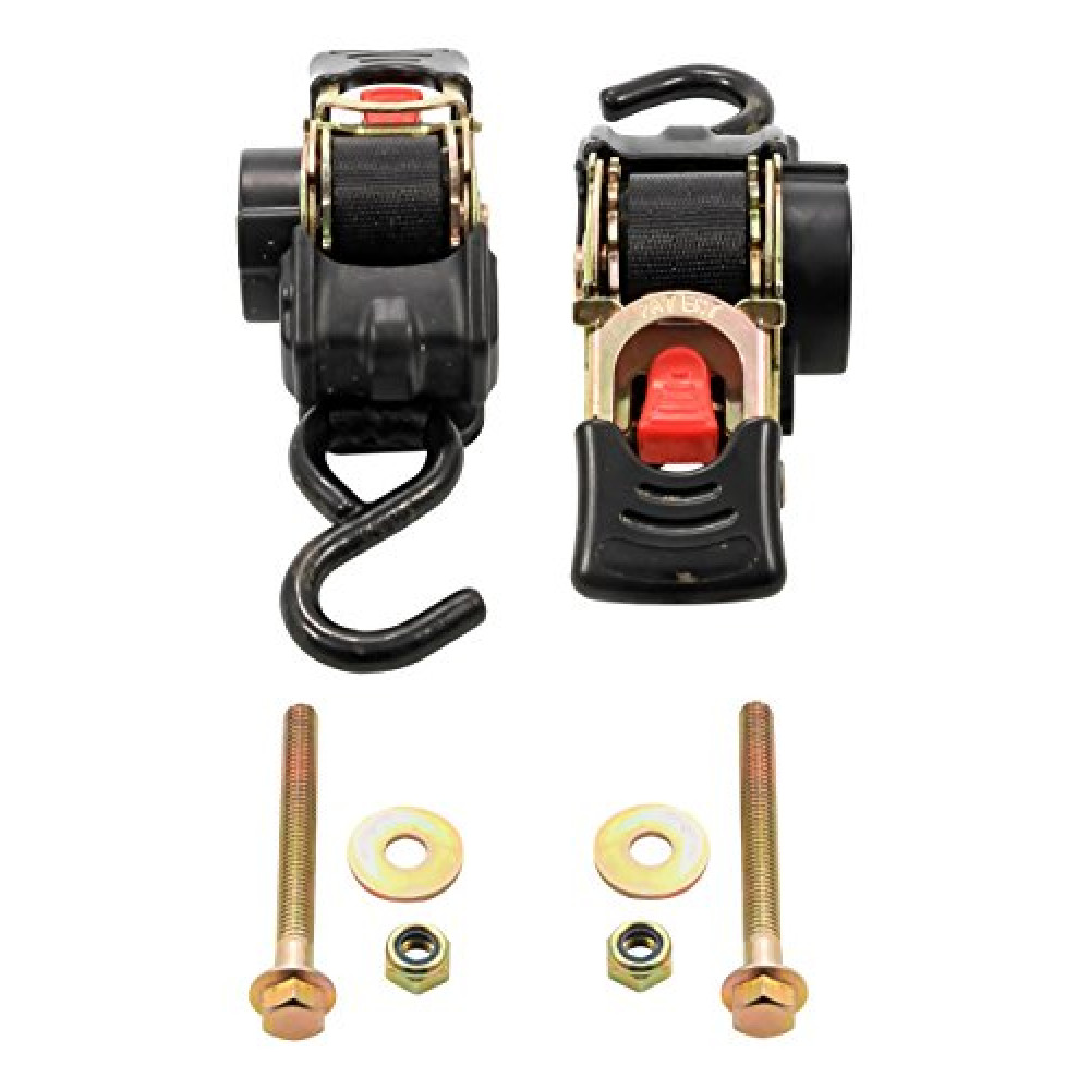 Camco Retractable Transom Tie Down Strap - Secures Your Boat While Traveling |Bolt-On Design |1,500 lb. Break Strength | Measures 1” W, 5 ½ ’ L |Durable & Corrosion Resistant Design - (50032)