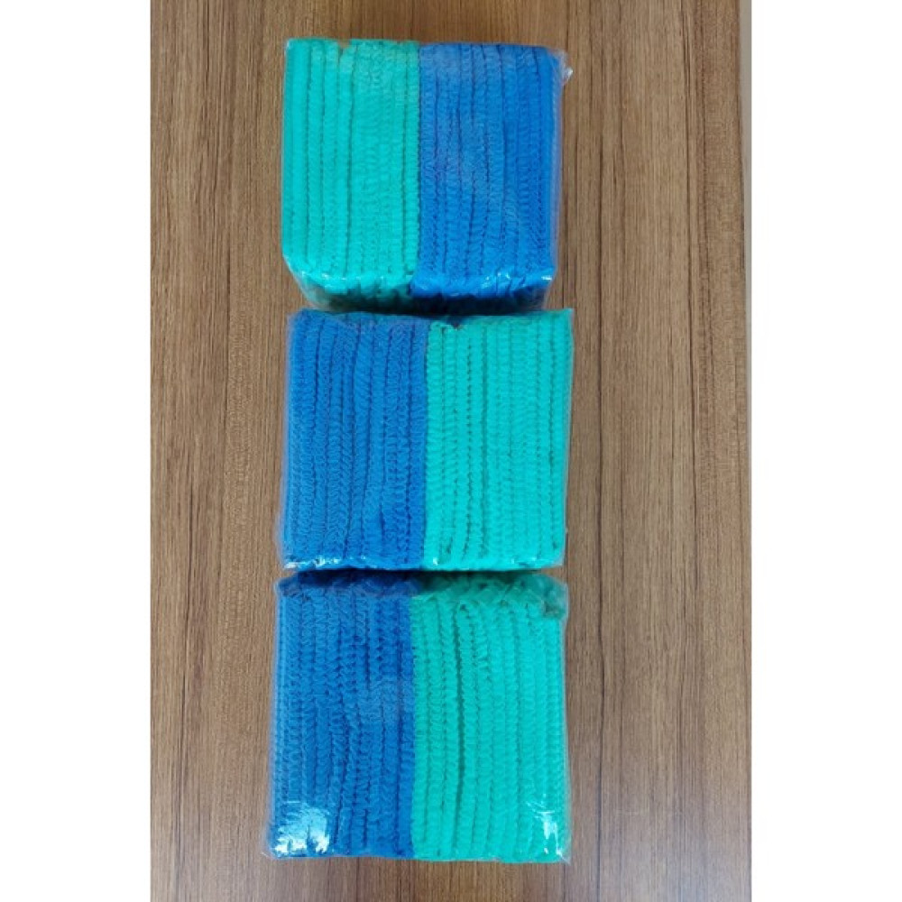 Çamder Tekstil Yeşil - Mavi Tek Kullanımlık Saç Bonesi - Akordiyon, Nonwoven 240 Adet Bone (50 cm x 45 cm Ebat ) Medikal Ürünler Fiyatı