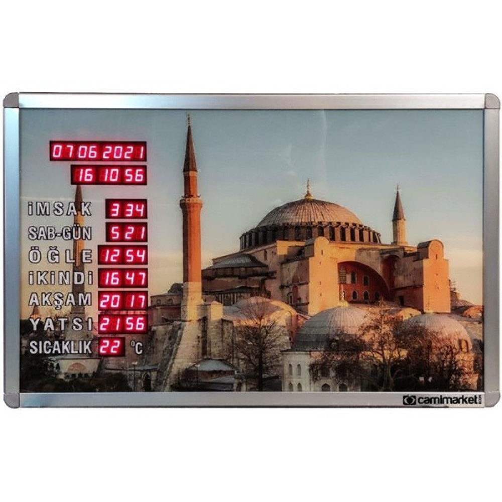 Camimarket Ezan Okuyan Saat Ayasofya Camii Baskılı Dekoratif Saat Fiyatı