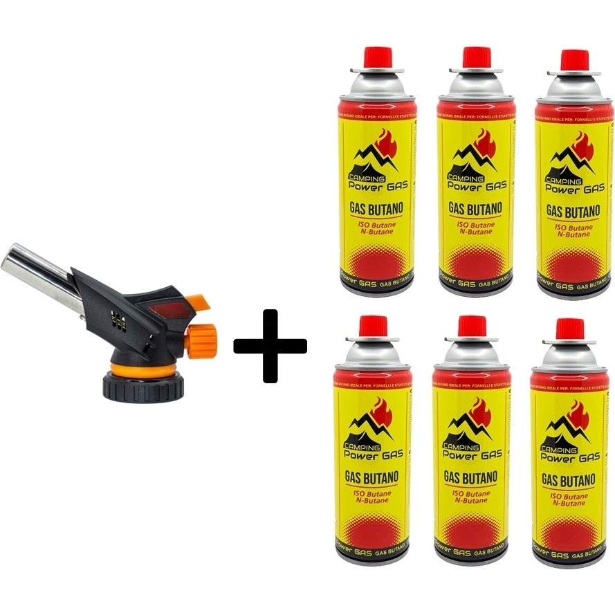 CAMPING TIME Çakmaklı Pürmüz Set 6 Adet Bütan Propan Kamp Gazı Kartuş 400ML 227GR Diğer Fiyatı