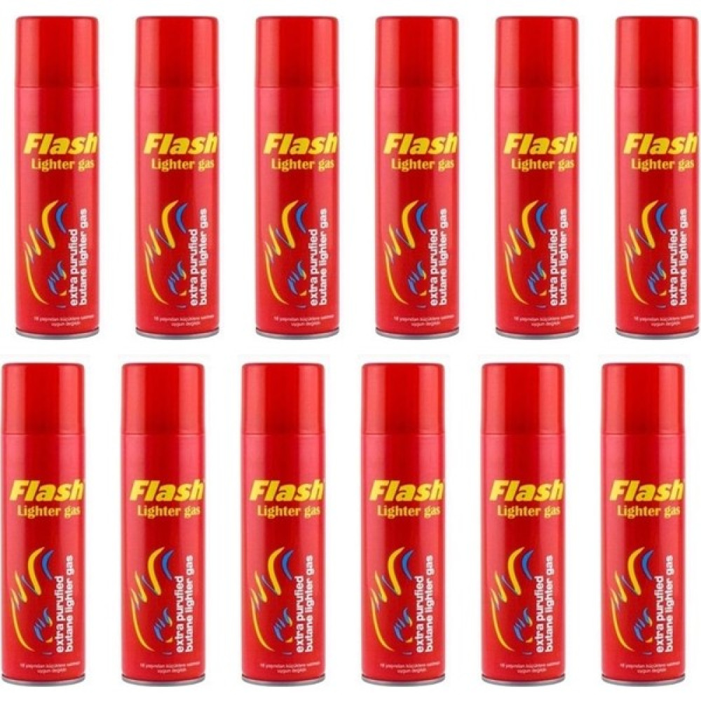 CAMPING TIME Flash Lighter Çakmak Gazı 270 ml 12 Adet Parlı 8699621150502 - Kırmızı Oto Boyaları Fiyatı