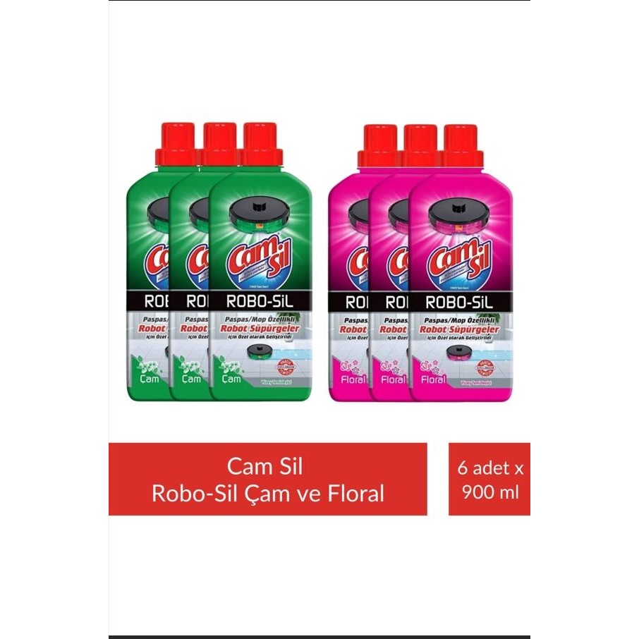 Camsil Robo-Sil Çam Yüzey Temizleyici x 3 Adet + Camsil Robo-Sil Floral Yüzey Temizleyici x 3 Adet Deterjan ve Temizlik Ürünleri Fiyatı