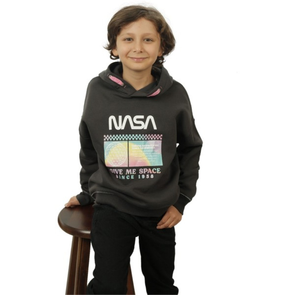 Çamur Tekstil Nasa Kapsonlu Sıyah Sweat Erkek Çocuk Sweatshirt Fiyatı