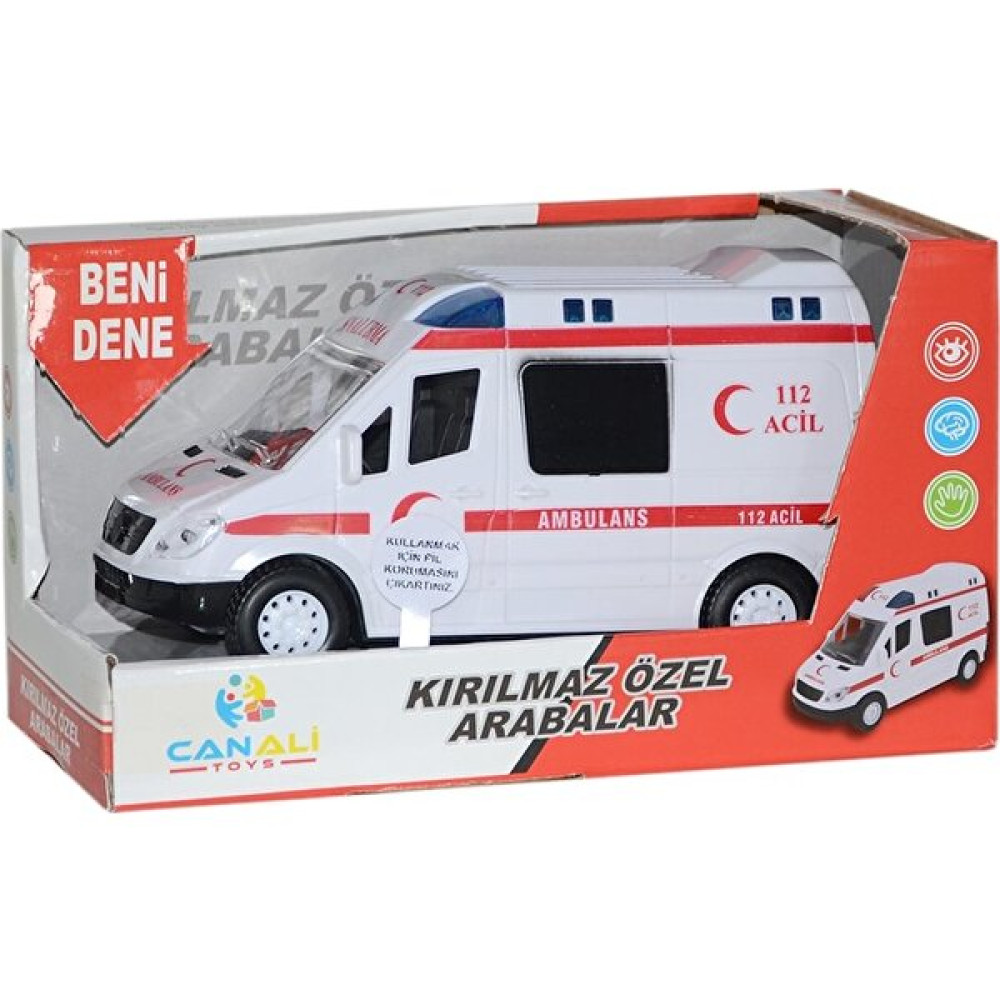 Can Ali Toys CNL-9999 Işıklı Sesli Pilli Ambulans - Beyaz Eğitici Oyuncak Fiyatı