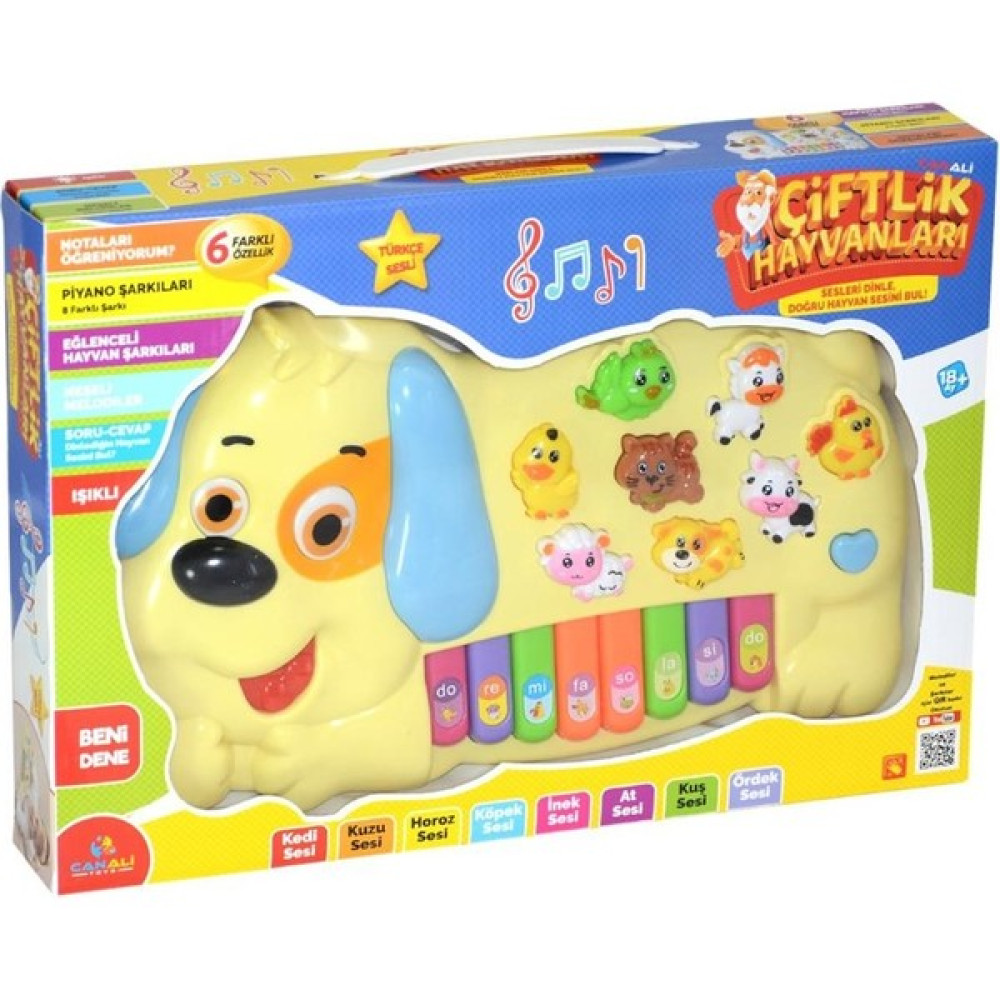 Can Ali Toys Işıklı Müzikli Köpek Görünümlü Piyano - Altın Evcil Hayvan Ürünleri Fiyatı