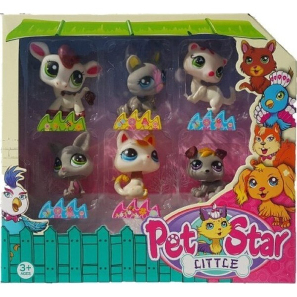 Can Ali Toys Littlest Pet Shop Neşeli Minişler 6'lı Miniş Ailesi Oyuncak Pet Star Little Minişler Beyazlı Grili Miniş Ailesi - Renkli Oyuncak Fiyatı