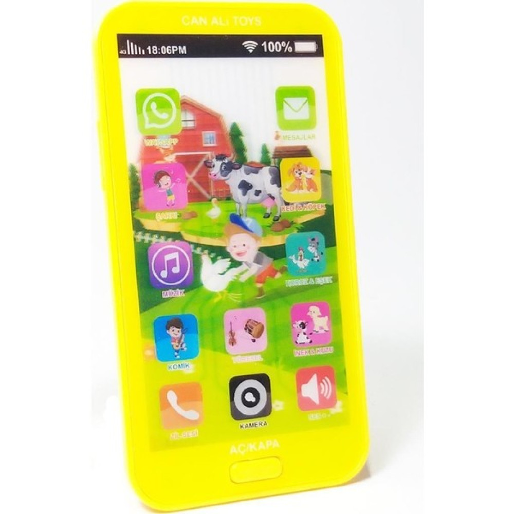 Can Ali Toys Oyuncak Dokunmatik Cep Telefonu Türkçe Sesli 12 Fonksiyonlu - CNL-633-SARI Oyun Seti Fiyatı