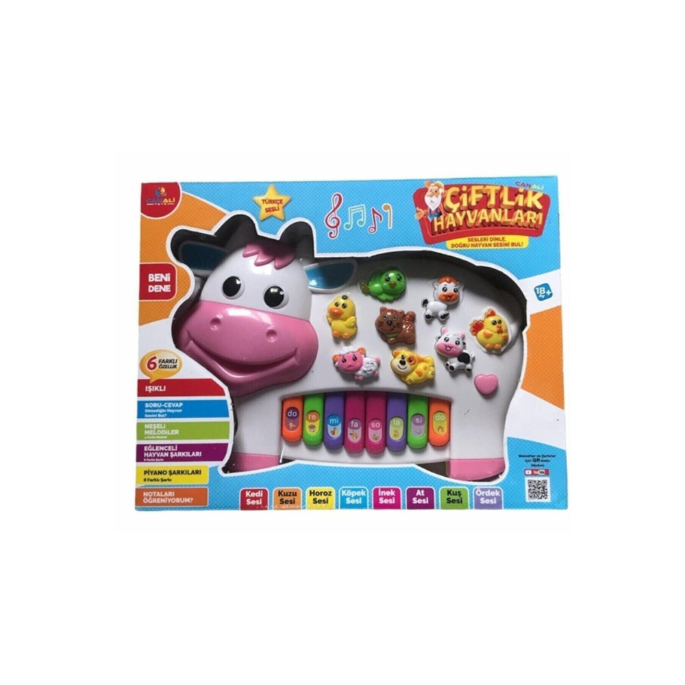 Can Ali Toys Pilli Işıklı Şarkılı Soru Cevaplı Türkçe Hayvan Sesli Çiftlik Hayvanlı İnek Piyano 3278 Bebek Oyuncakları Fiyatı