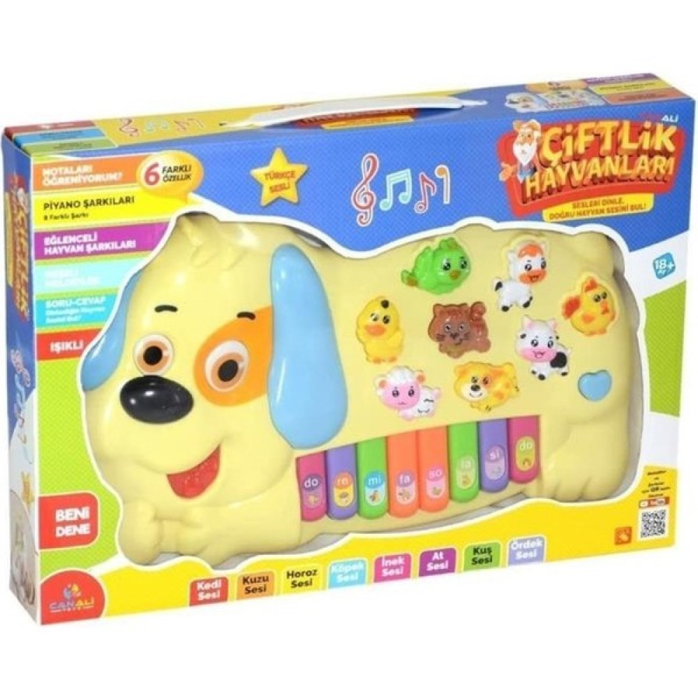 Can Ali Toys Türkçe Sesli Eğitici Köpek Figürlü Müzikli Piyano CNL-2223 Sarı Bebek Oyuncakları Fiyatı