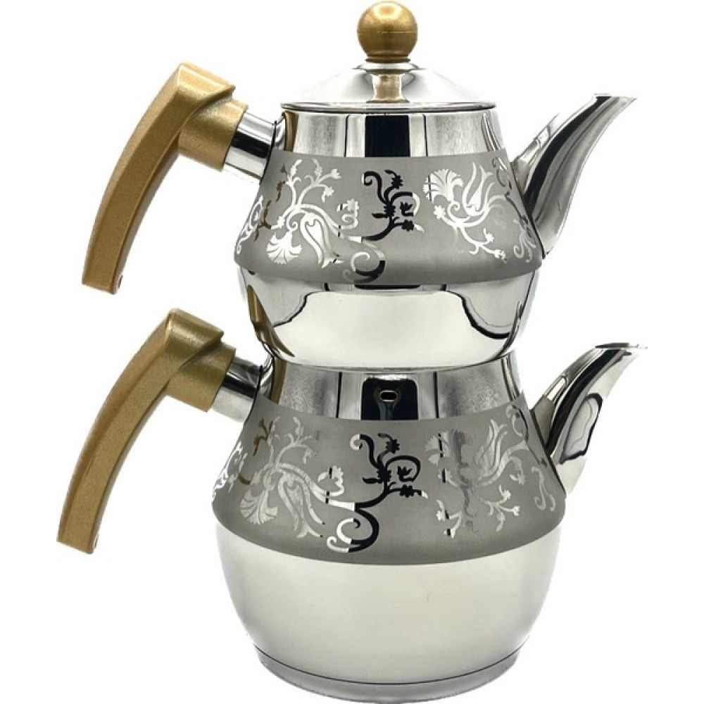 Can Çelik Saten Desenli Yakamaz Mini Boy Çaydanlık Takımı ( 4 Parça ) Çay / Çaydanlık Setleri Fiyatı