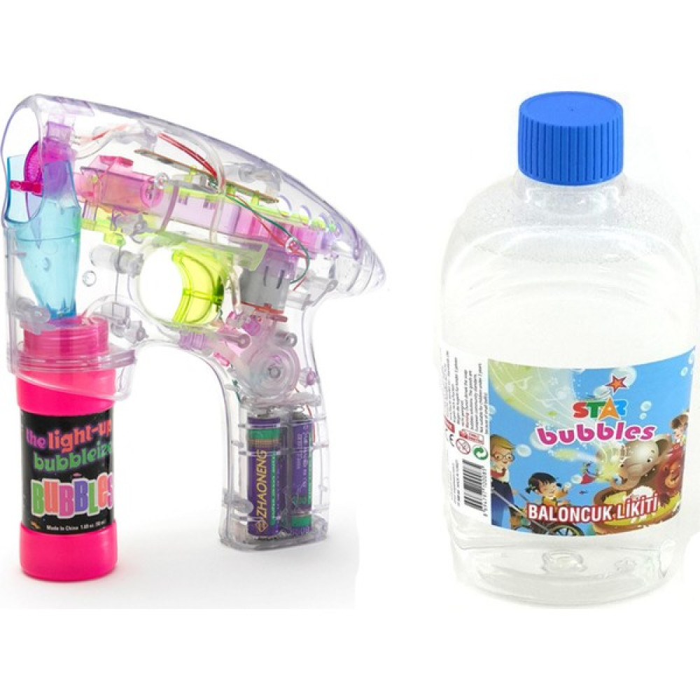 Can Toys Köpük Tabancası Işıklı Pilli Baloncuk Tabancası ve 500 ml Solüsyon Oto Boyaları Fiyatı