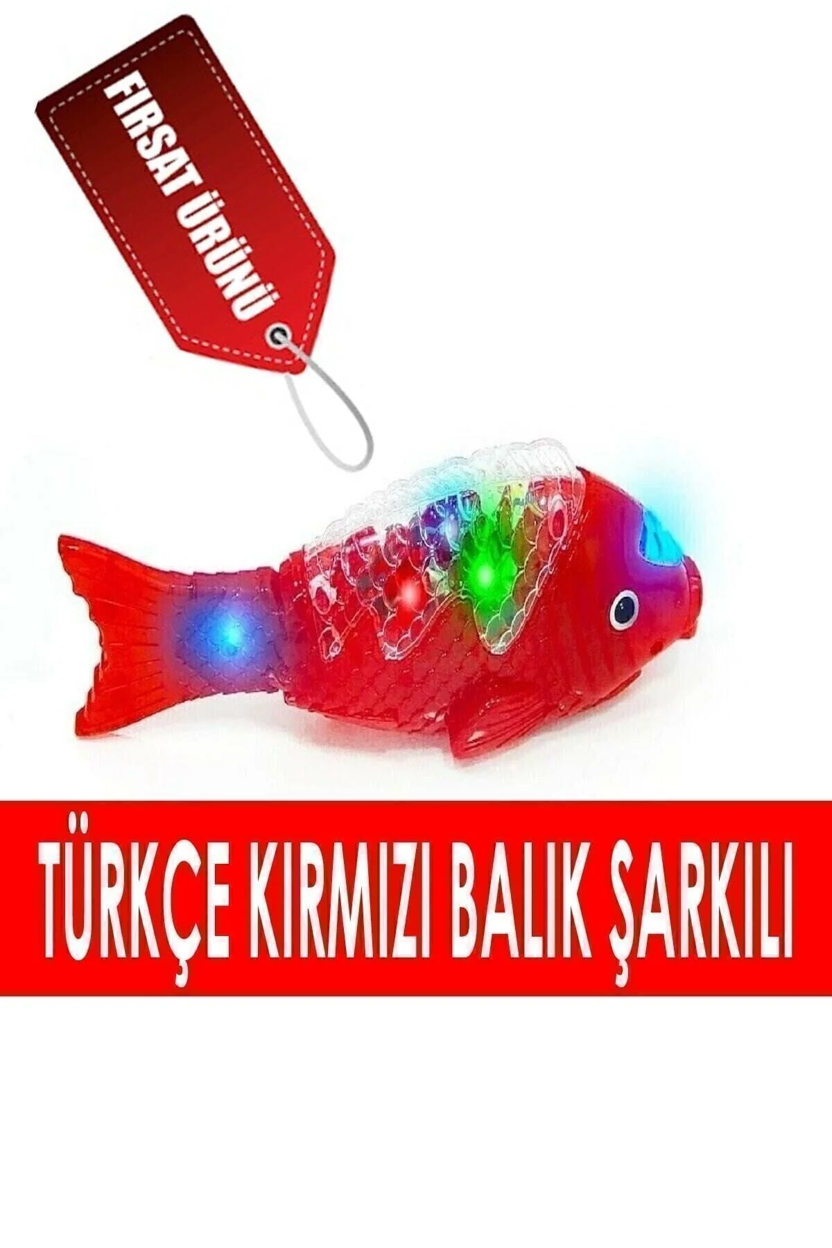 Can Toys Türkçe Kırmızı Balık Şarkılı Müzikli Işıklı Sesli Yürüyen Balık 23 Cm Pilli Oyuncak Balık" Eğitici Oyuncak Fiyatı