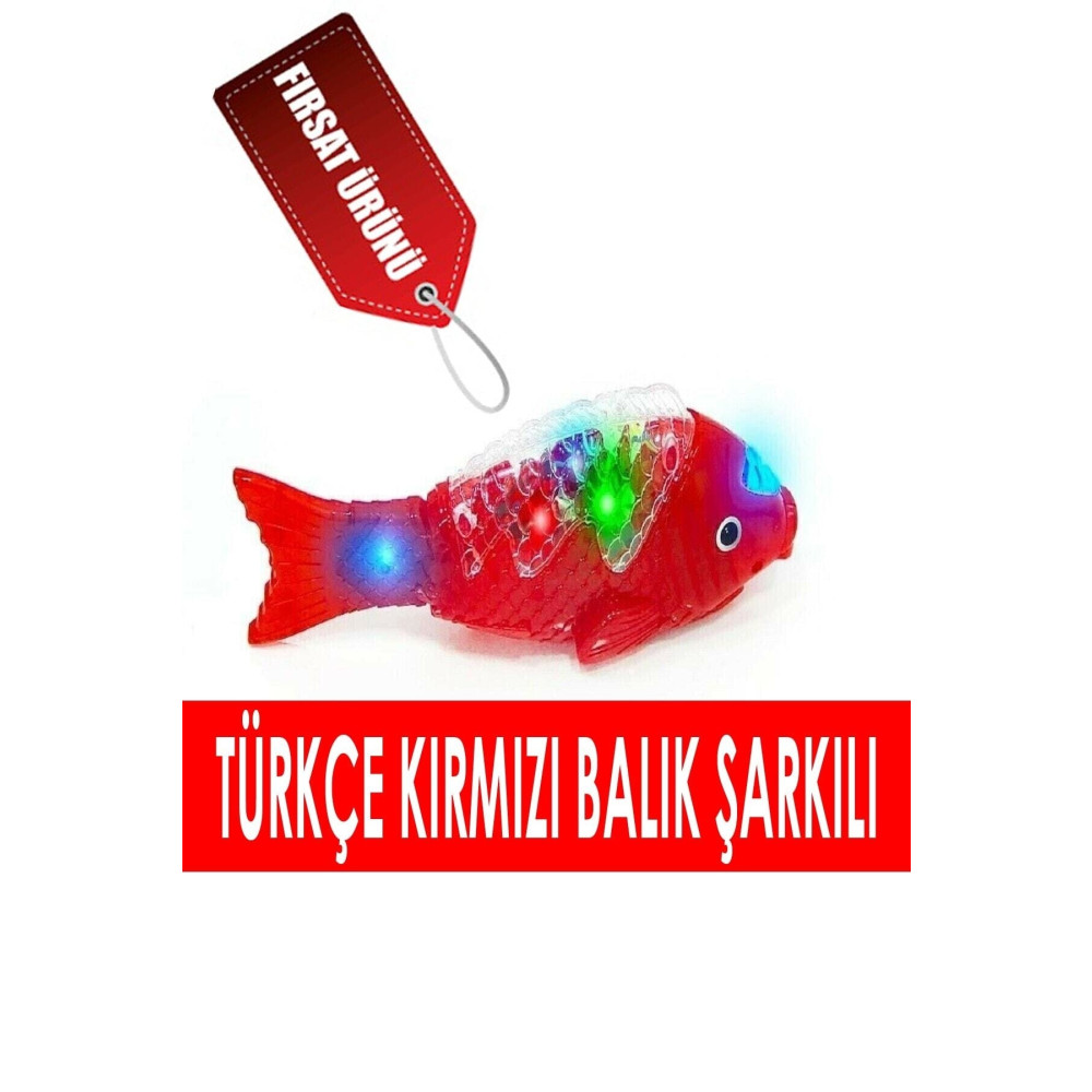 Can Toys Türkçe Kırmızı Balık Şarkılı Müzikli Işıklı Sesli Yürüyen Balık 23 Cm Pilli Oyuncak Balık Eğitici Oyuncak Fiyatı