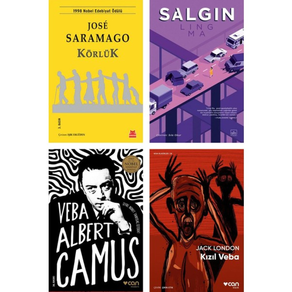 Can Yayınları Körlük / Jose Saramago + Salgın / Ling Ma + Veba / Albert Camus + Kızıl Veba / Jack London – 4 Kitap Set Bilim Kurgu & Fantastik Fiyatı