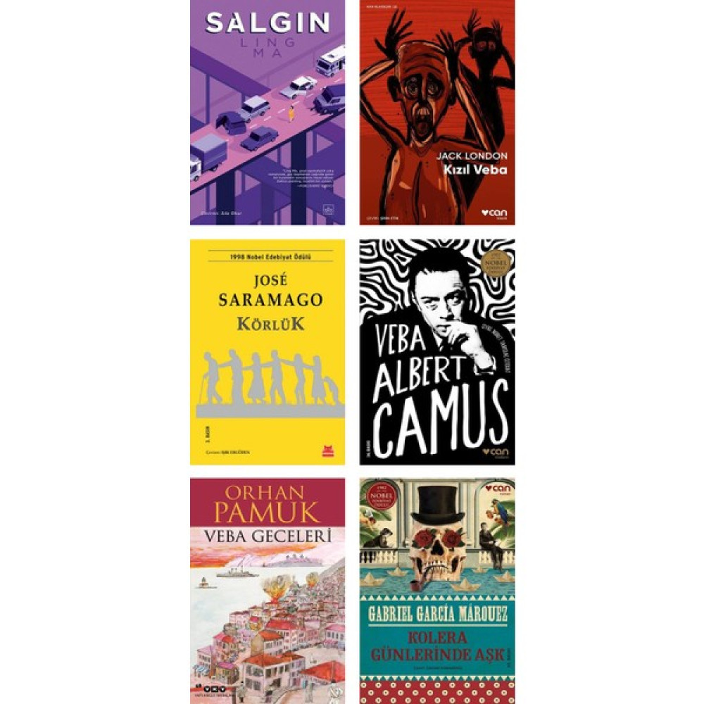 Can Yayınları Salgın / Ling Ma + Kızıl Veba / Jack London + Körlük / Jose Saramago + Veba / Albert Camus + Veba Geceleri / Orhan Pamuk + Kolera Gün... Bilim Kurgu & Fantastik Fiyatı