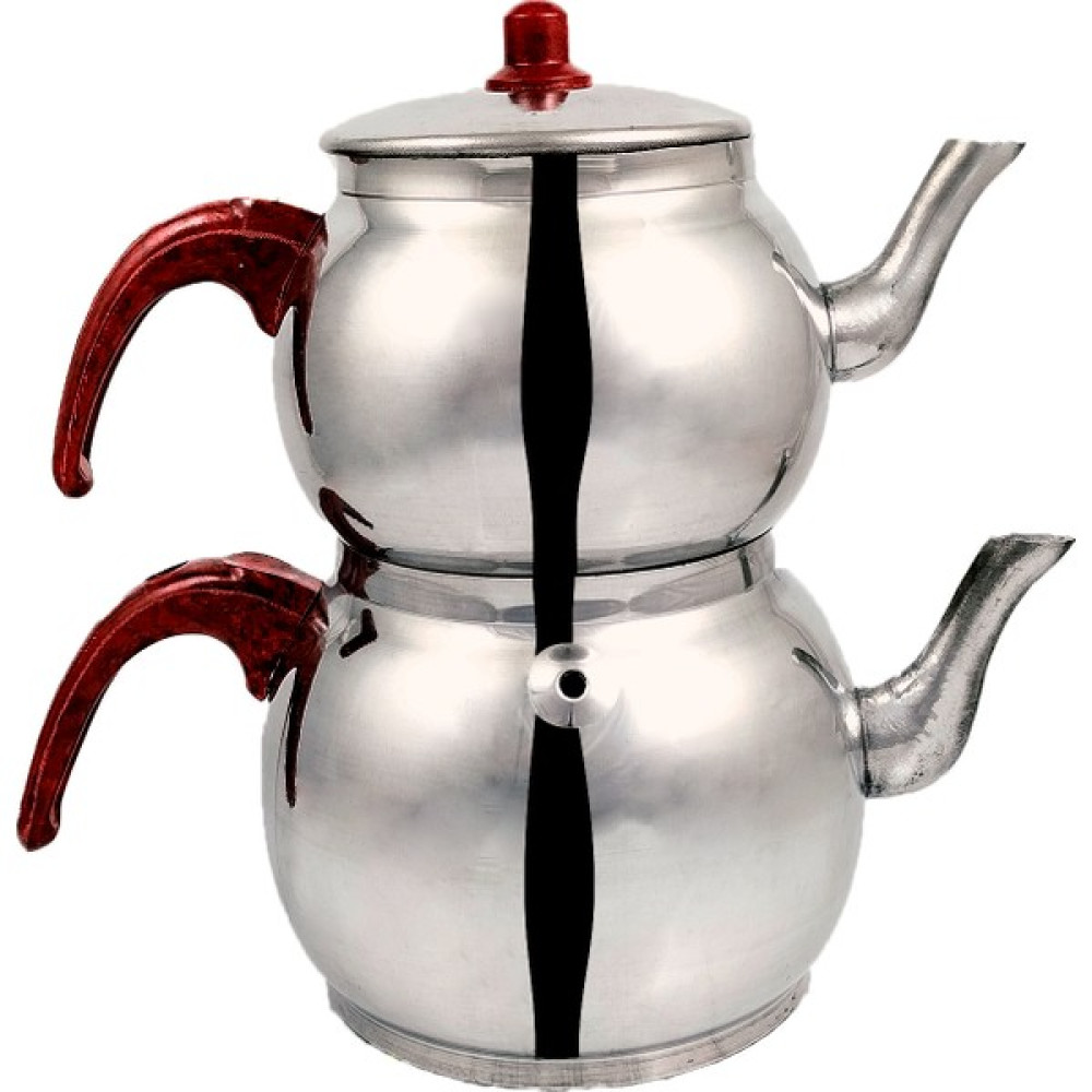 Çanak Sepeti Alüminyum Küre Çaydanlık Mini Bordo Kulp Çay / Çaydanlık Setleri Fiyatı