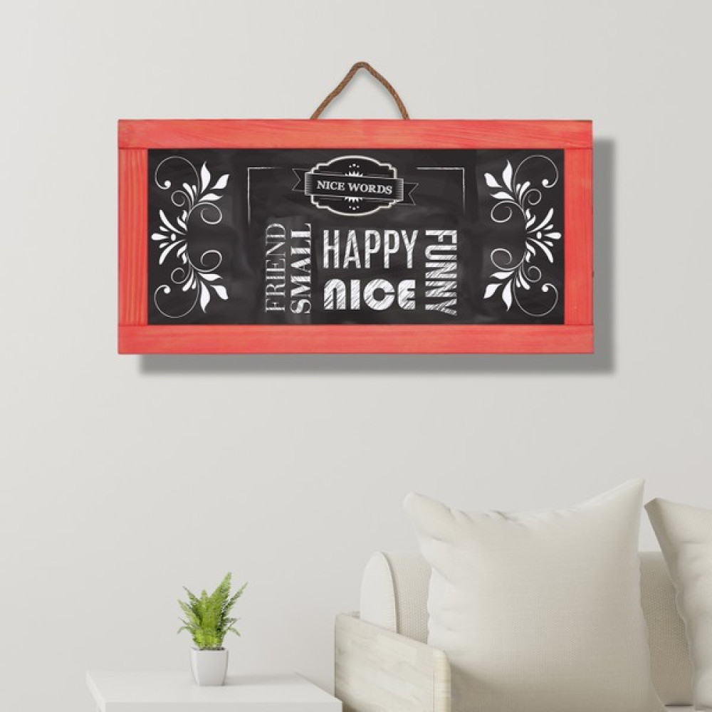 Çanakcı Ahşap Ev Dekorasyon Ahşap Yazı Tahtası Kara Tahta Duvar Süsü Duvar Dekoru 60 x 30 cm - Kırmızı - Yatay Yazı Tahtası Kalemi Fiyatı