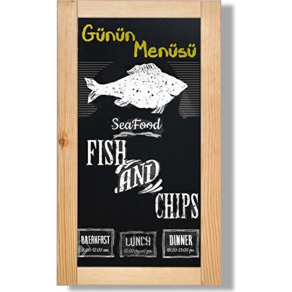Çanakcı Ahşap Kara Tahta 60 cm x 30 cm İç Mekan Yazı Tahtası Dekoratif Duvar İçin Yazı Tahtası Kalemi Fiyatı