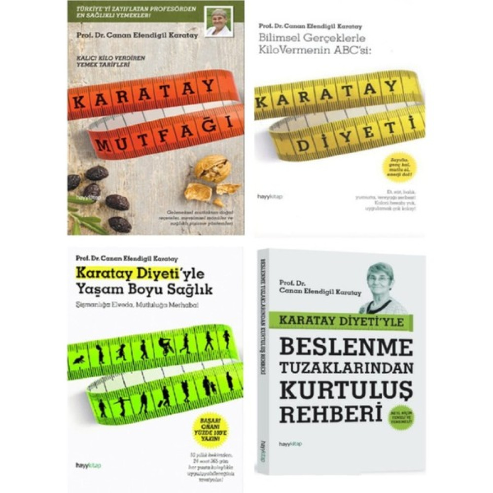 Canan Karatay 4 Kitap Set Karatay Mutfağı - Karatay Diyeti - Yaşam B. Sağlık - Kurtuluş Rehberi Sağlık Beslenme Kitapları Fiyatı