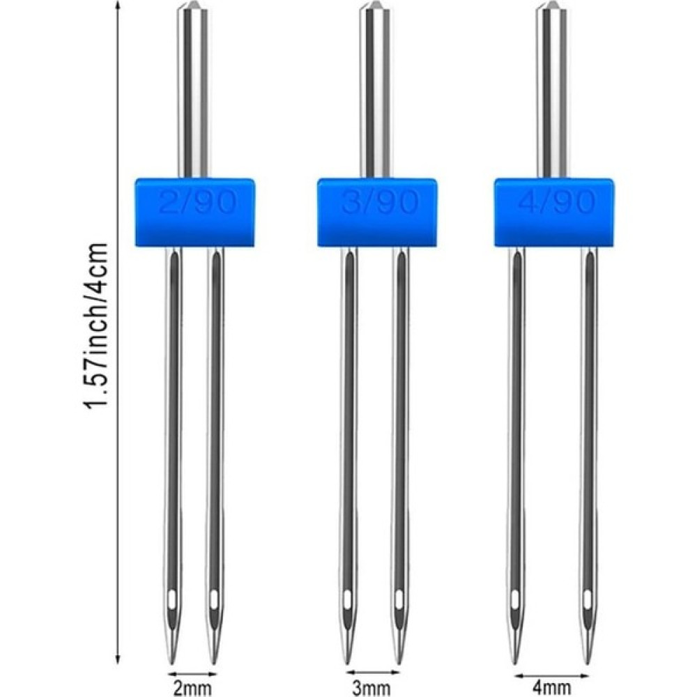 Canary Ikili Çift Nervür Iğnesi (2mm/90-3mm/90-4mm/90) Dikiş Makinesi Aksesuarları Fiyatı