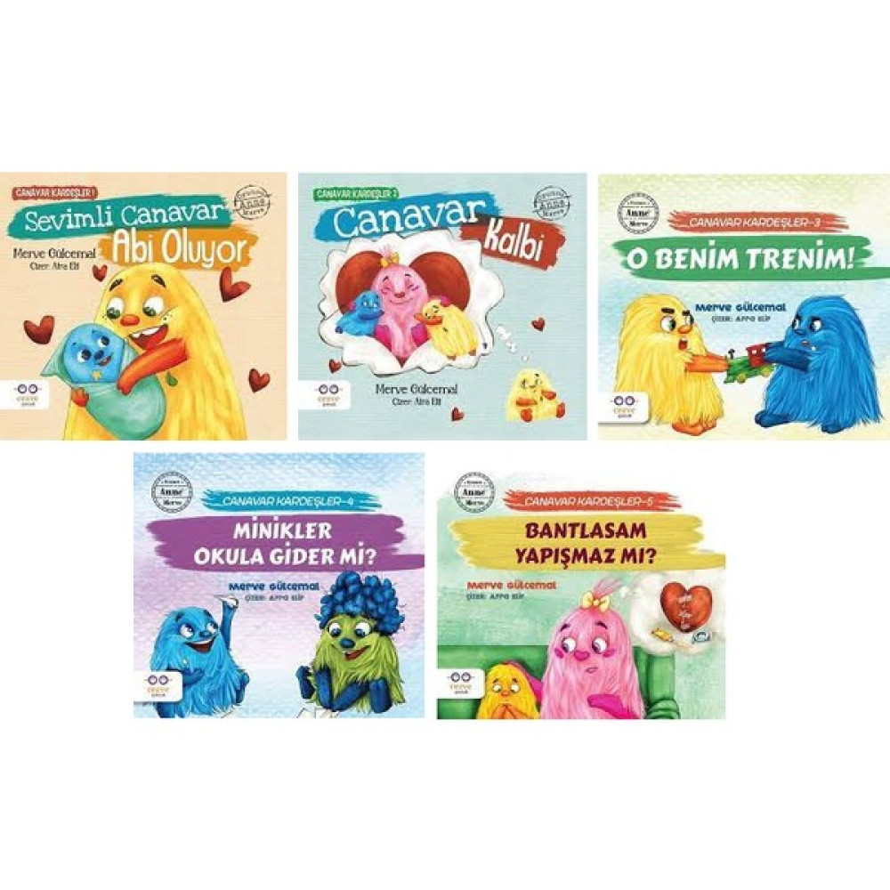 Canavar Kardeşler 5 Kitap Set Merve Gülcemal - Sevimli Canavar Abi Oluyor - Canavar Kalbi - O Benim Trenim - Minikler Okula Gider Mi? - Bantlasam Y... Çocuk Öykü Fiyatı