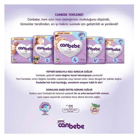 Canbebe Aylık Paket No:6 Extra Large 192 Adet 15+ kg Bebek Bezi