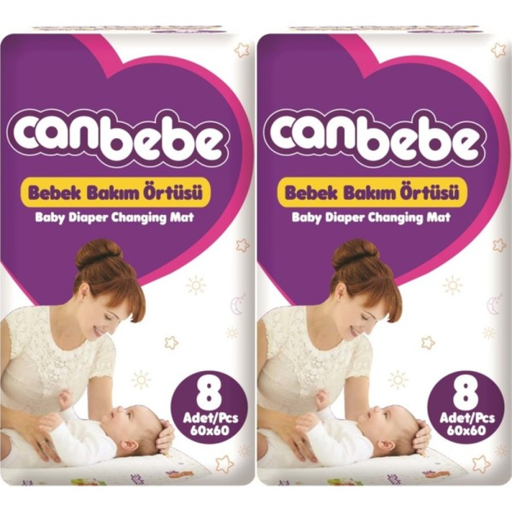 Canbebe Bebek Bakım Örtüsü Alt Açma 16 Adet (2 Paket x 8 Adet) Bebek Alt Açma Minderi Fiyatı