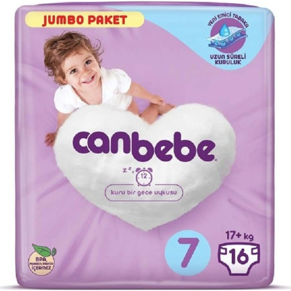 Canbebe Bebek Bezi 7 Beden 16'lı Bebek Bezi Fiyatı