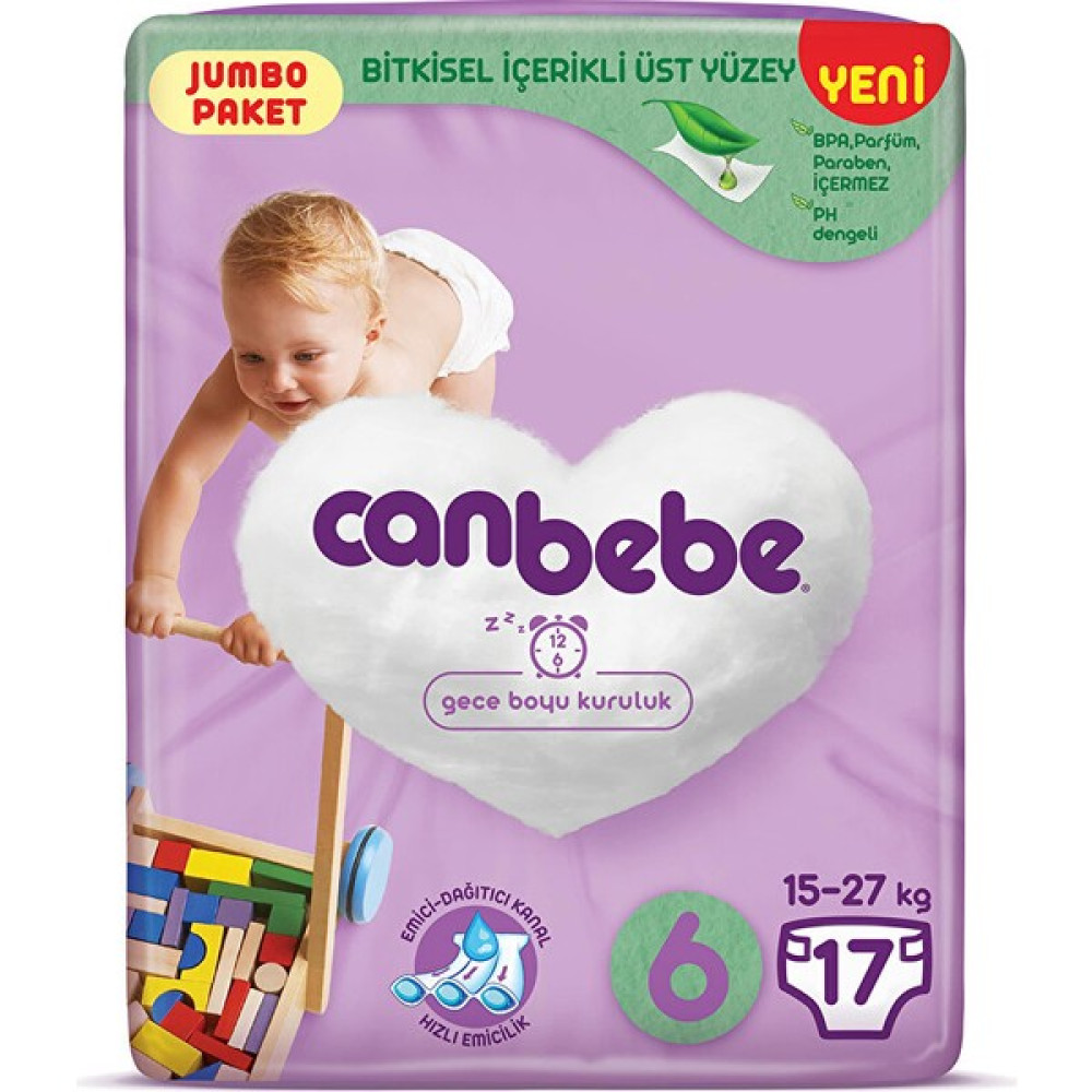 Canbebe Extra Large 6 Beden Jumbo Paket Bebek Bezi 17 Adet Bebek Bezi Fiyatı