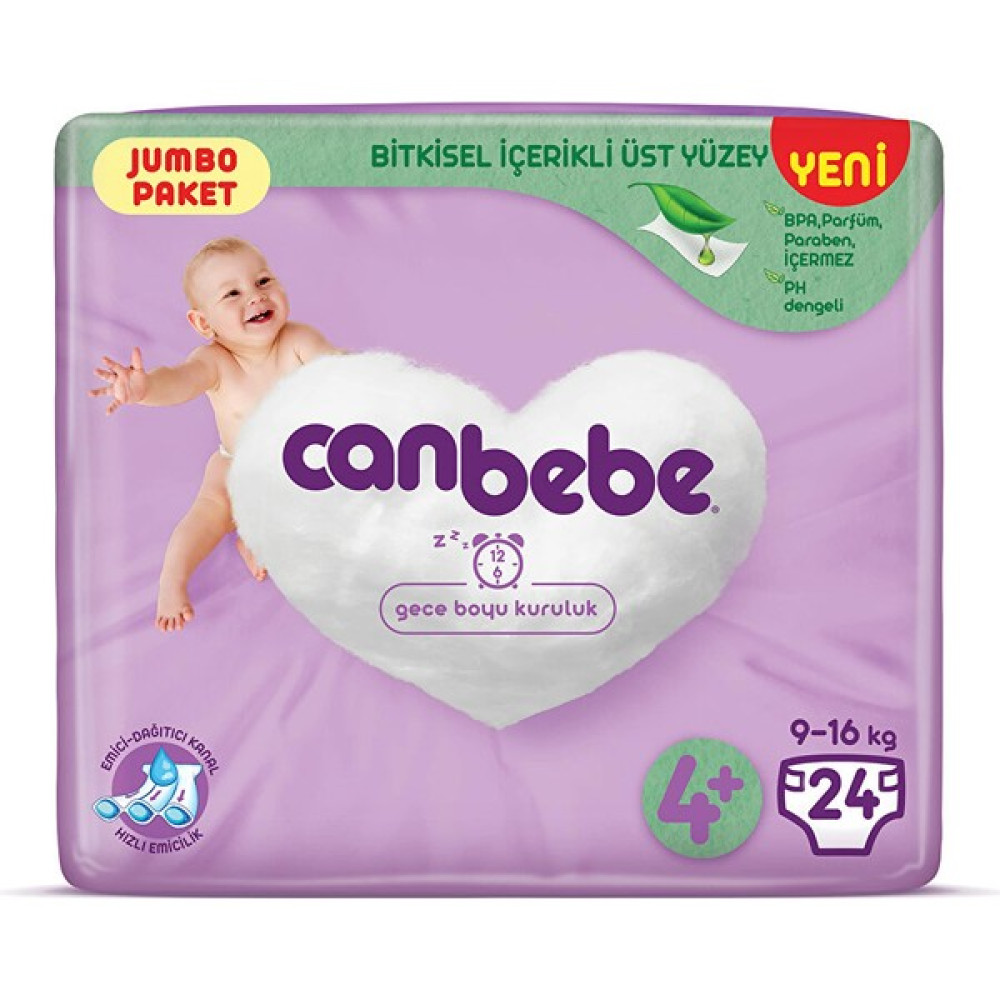 Canbebe Maxi Plus 4+ Beden Jumbo Paket Bebek Bezi 24 Adet Bebek Bezi Fiyatı
