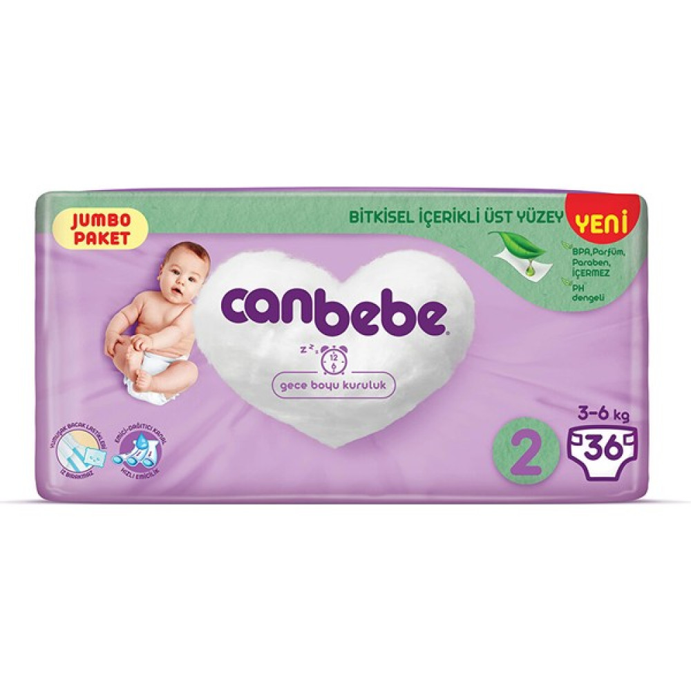 Canbebe Mini 2 Beden Jumbo Paket Bebek Bezi 36 Adet Bebek Bezi Fiyatı