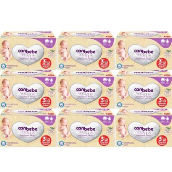 Canbebe Yeni Doğan Pamuksu 24'lü 960 Yaprak Islak Havlu Mendil Seti