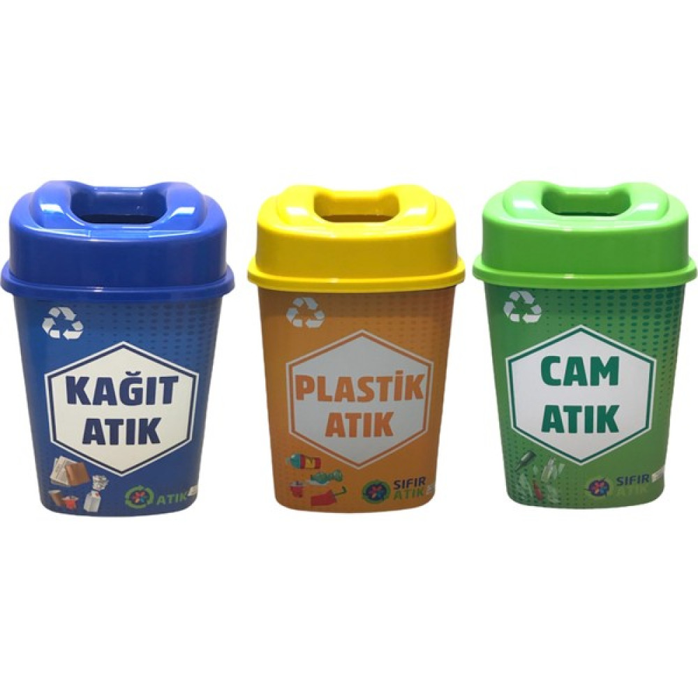Canbey Sıfır Atık Geri Dönüşüm Atık Kutusu 3'lü Set 60 Lt Dekoratif Bahçe Ürünleri Fiyatı