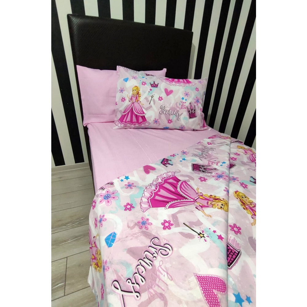 CANDAN ÇEYİZ Prenses Baskılı 4 Parça Lastikli Çarşaflı Tek Kişilik (100X200CM) Nevresim Takımı Nevresim Takımı Fiyatı