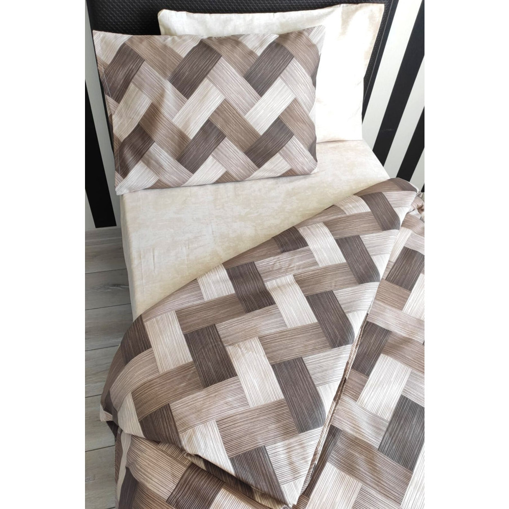 CANDAN ÇEYİZ Zikzak Kahve 4 Parça Lastikli Çarşaflı Tek Kişilik (100X200 CM) Nevresim Takımı Nevresim Takımı Fiyatı