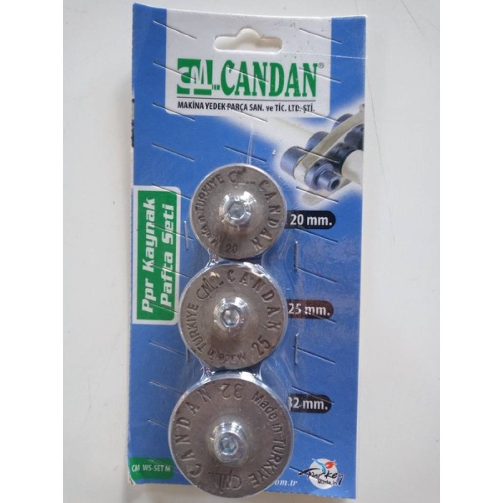 Candan Kaynak Paftası 3 Lü Set (20MM-25MM-32MM) Mavi Teflon Kaynak Makineleri Fiyatı