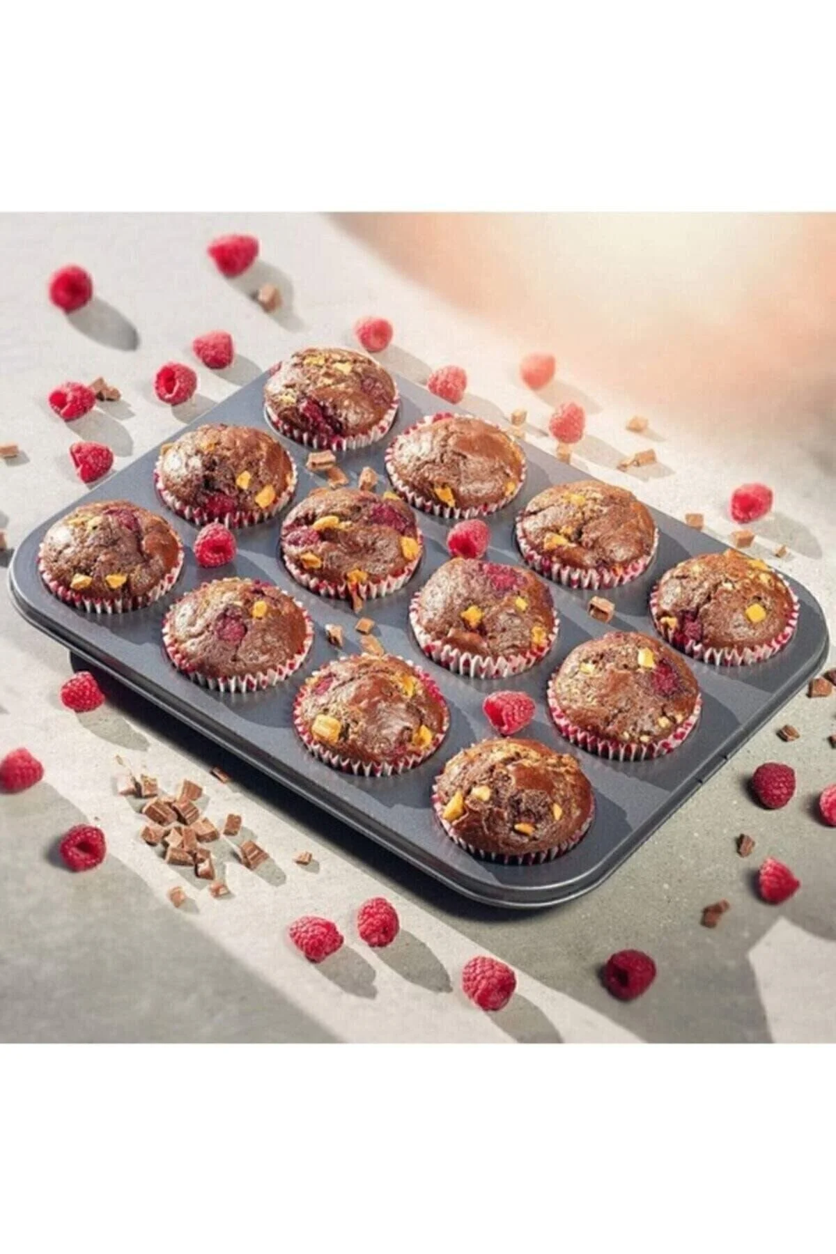 Canderel 12li Kek Kalıbı Yanmaz Yapışmaz Muffin Cupcake Kalıbı Kek Kalıbı" Kek Kalıpları Fiyatı