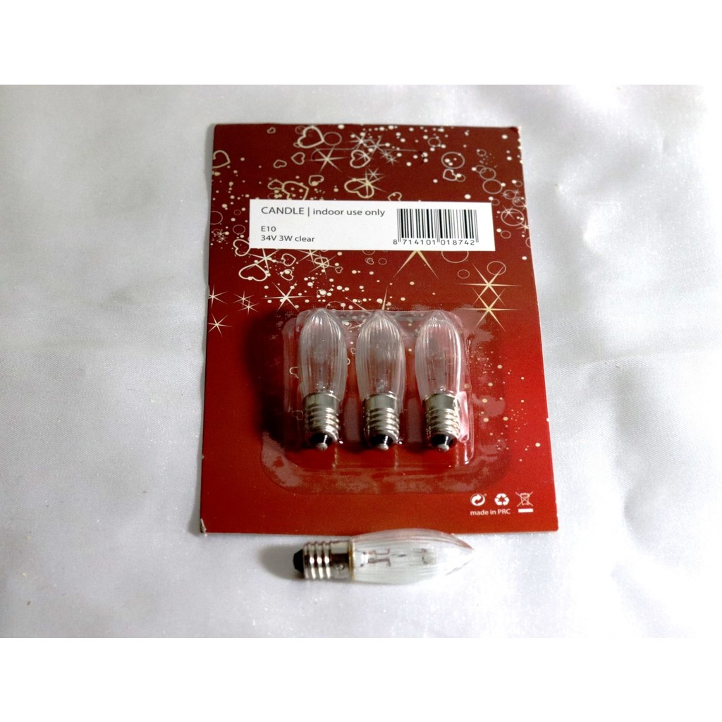 Candle 34V 3W Şeffaf E10 Süs Ampulü. 1 Pkt.= 3 Ad. Fiyatıdır - Gün Işığı Diğer Fiyatı
