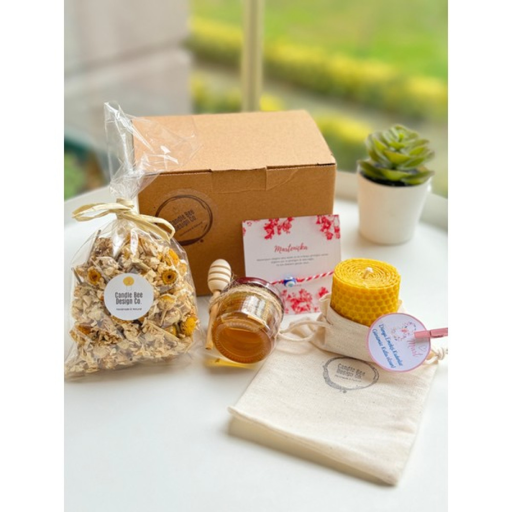 Candle Bee Design Kadınlar Günü Özel Organik Bal Mumu ve Bal Seti - Sarı Hediyelik Eşya Fiyatı