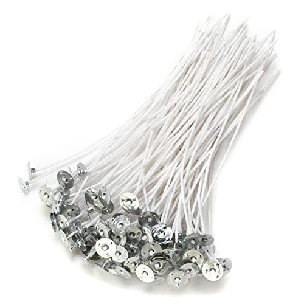 Candle Wicks,100 Piece Candle Wicks for Candle Making DIY, 6 Inch Pre-Waxed Cotton Wick with Tabs
