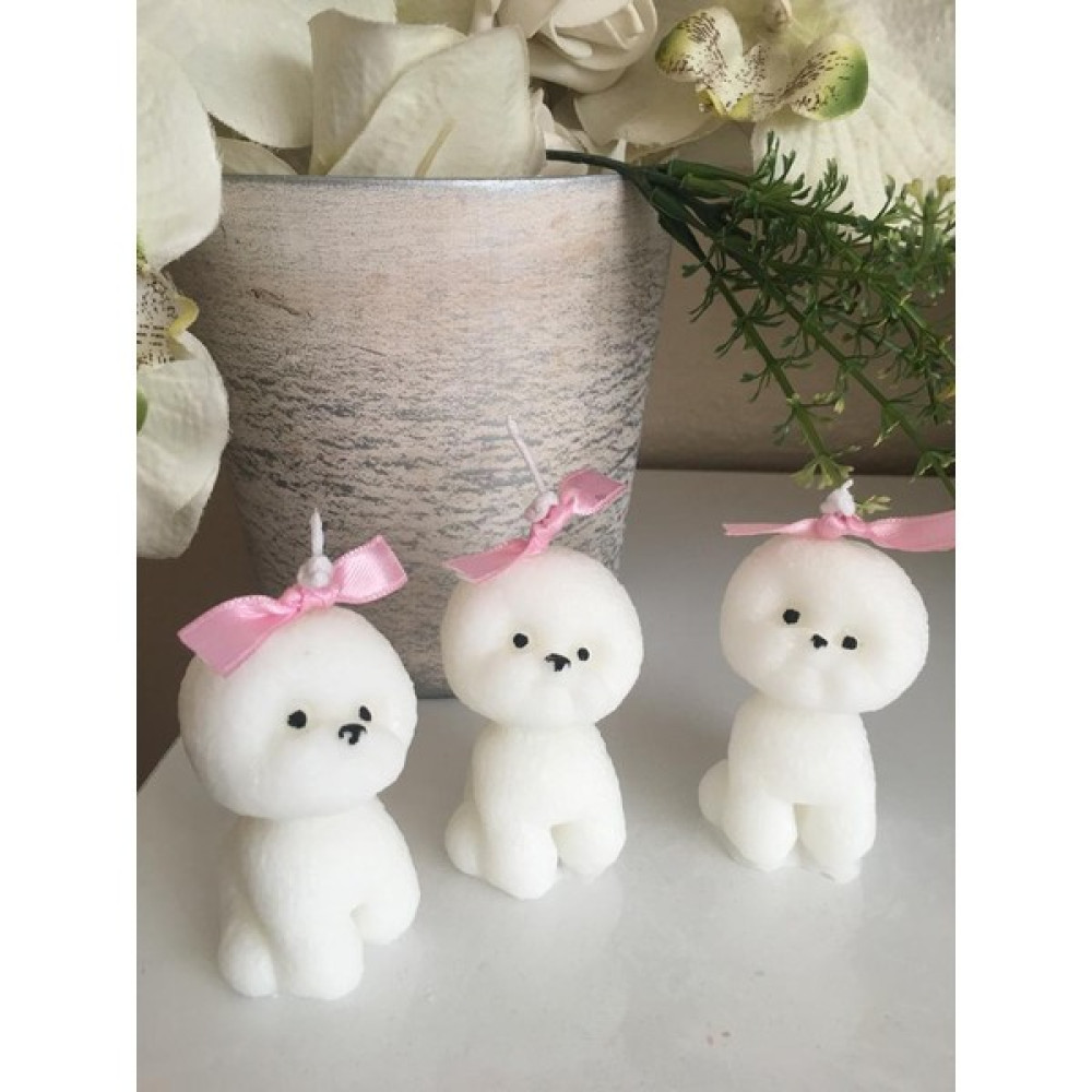 Candlelance 3'lü Mini Dekoratif Köpek Mum (7 Cm) - Beyaz - 3 Adet Dekoratif Mum Fiyatı