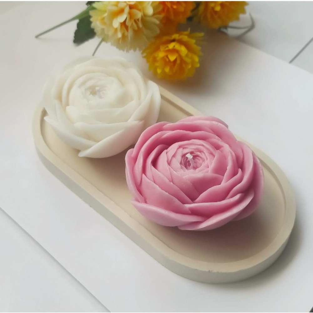 Candles Flame Dekoratif Şakayık Kokulu Mum Altlklı - 3 Adet Dekoratif Mum Fiyatı